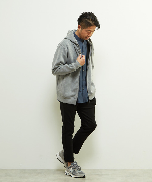 MEN'S MELROSE（メンズメルローズ）の「ウールMIXダンボールZIPパーカー（パーカー・メンズ・チャコールグレー/グレー・4/3）」の18枚目の写真