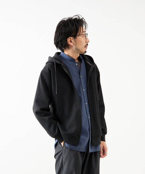 MEN'S MELROSE（メンズメルローズ）の「ウールMIXダンボールZIPパーカー（パーカー・メンズ・チャコールグレー/グレー・4/3）」の20枚目の写真