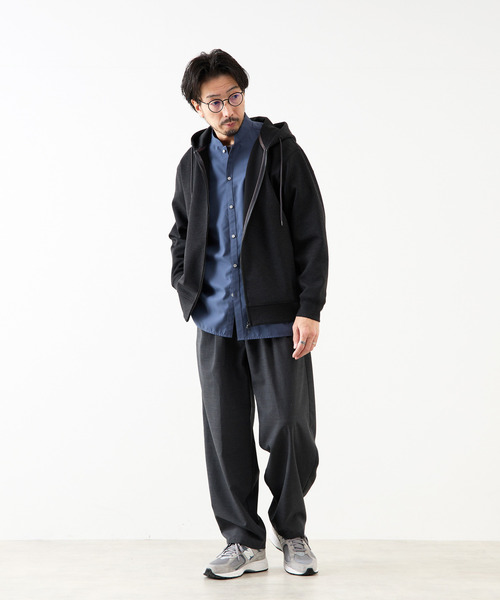 MEN'S MELROSE（メンズメルローズ）の「ウールMIXダンボールZIPパーカー（パーカー・メンズ・チャコールグレー/グレー・4/3）」の21枚目の写真