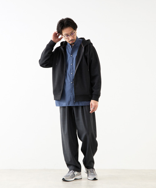 MEN'S MELROSE（メンズメルローズ）の「ウールMIXダンボールZIPパーカー（パーカー・メンズ・チャコールグレー/グレー・4/3）」の22枚目の写真