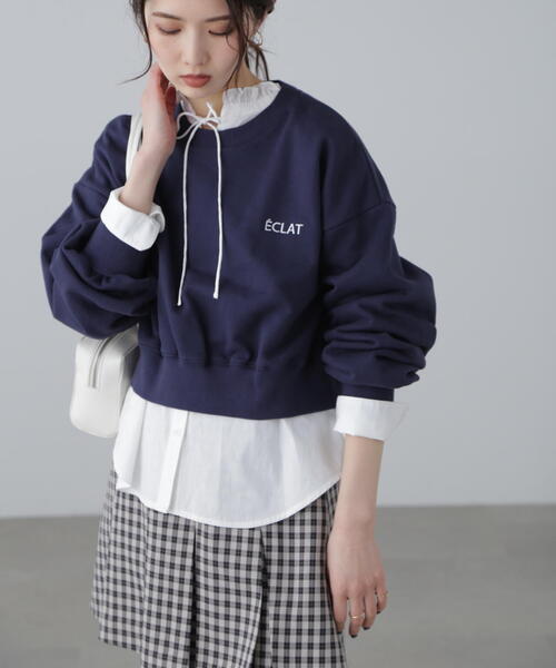 FREE'S MART（フリーズマート）の「◆ワンポイント刺繍スウェット（スウェット・レディース・ホワイト/ネイビー/ライトグリーン・FREE）」の3枚目の写真