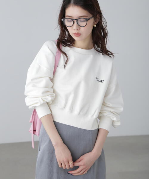 FREE'S MART（フリーズマート）の「◆ワンポイント刺繍スウェット（スウェット・レディース・ホワイト/ネイビー/ライトグリーン・FREE）」の6枚目の写真