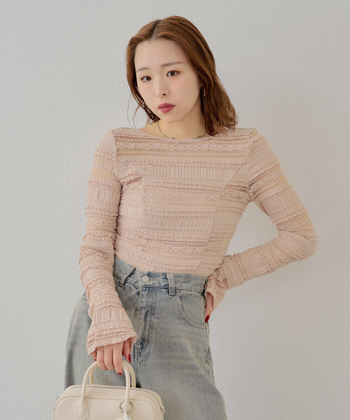 たろちこ　0919 セール】バックオープンレースT（Tシャツ/カットソー）｜Chico
