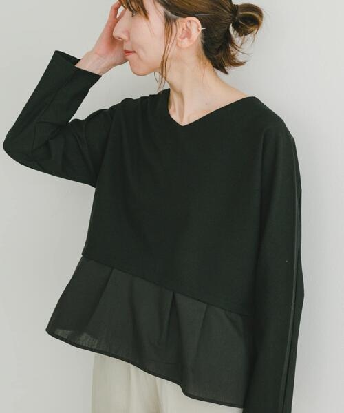 ITEMS URBANRESEARCH(アイテムズ アーバンリサーチ)の「カットミラノドッキングプルオーバー(Tシャツ/カットソー・レディース・ブラック/オフホワイト/ホワイト系その他・FREE)」の3枚目の写真