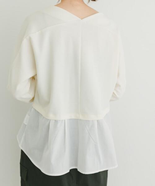 ITEMS URBANRESEARCH(アイテムズ アーバンリサーチ)の「カットミラノドッキングプルオーバー(Tシャツ/カットソー・レディース・ブラック/オフホワイト/ホワイト系その他・FREE)」の5枚目の写真