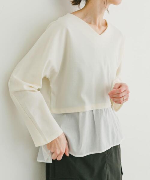 ITEMS URBANRESEARCH(アイテムズ アーバンリサーチ)の「カットミラノドッキングプルオーバー(Tシャツ/カットソー・レディース・ブラック/オフホワイト/ホワイト系その他・FREE)」の6枚目の写真