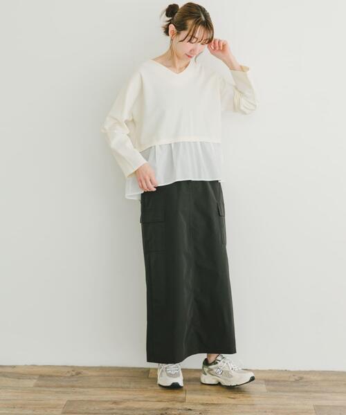 ITEMS URBANRESEARCH(アイテムズ アーバンリサーチ)の「カットミラノドッキングプルオーバー(Tシャツ/カットソー・レディース・ブラック/オフホワイト/ホワイト系その他・FREE)」の8枚目の写真