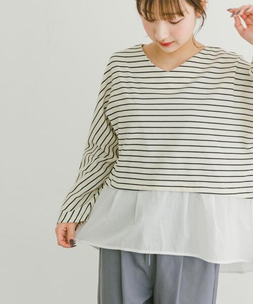 ITEMS URBANRESEARCH(アイテムズ アーバンリサーチ)の「カットミラノドッキングプルオーバー(Tシャツ/カットソー・レディース・ブラック/オフホワイト/ホワイト系その他・FREE)」の12枚目の写真