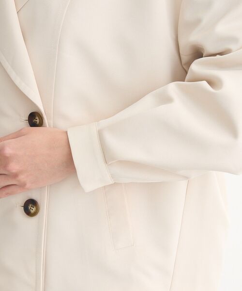Green　Parks（グリーンパークス）の「撥水加工 ショート丈トレンチコート（トレンチコート・レディース・ネイビー/ライトベージュ・FREE）」の3枚目の写真