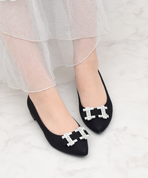 Bridget Birkin（ブリジットバーキン）の「【Bridget Birkin】ビジューリボンバレエレインパンプス(554022)（レインシューズ・レディース・ベージュ系その他/ブラック系その他/シルバー/ブラック・23.5/23/24/24.5/22.5）」の3枚目の写真