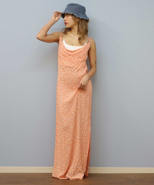 ROXY（ロキシー）の「ROXY/ロキシー SEMI TROPIC MAXI CRINKLE ワンピース GRJWD03208（ワンピース・レディース・オレンジ・S/M）」の3枚目の写真