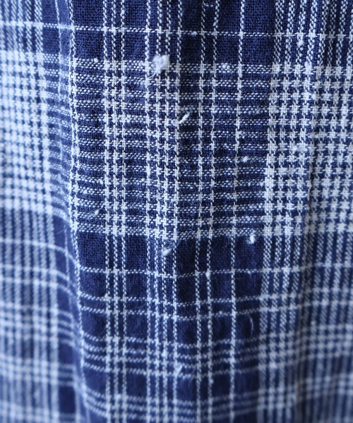 bulle de savon（ビュルデサボン）の「コットン/リネン washer CHECK タックパンツ（その他パンツ・レディース・ネイビー・FREE）」の3枚目の写真