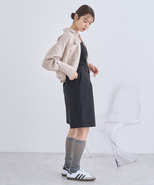 earth music&ecology(アースミュージックアンドエコロジー)の「Wポケットショートシャツ(シャツ/ブラウス・レディース・ベージュ/ブラック/サックスブルー/オフホワイト・FREE)」の18枚目の写真