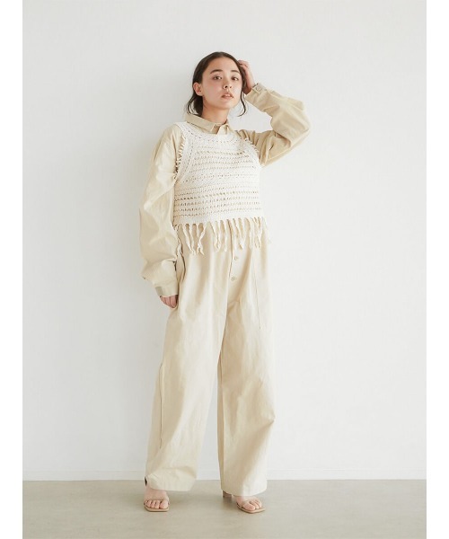 FIKA.(フィーカ)の「Cotton jump suit(つなぎ/オールインワン・レディース・ブラック/グレー系その他3・FREE)」の2枚目の写真