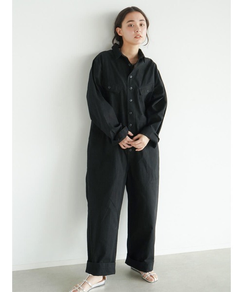 FIKA.(フィーカ)の「Cotton jump suit(つなぎ/オールインワン・レディース・ブラック/グレー系その他3・FREE)」の1枚目の写真