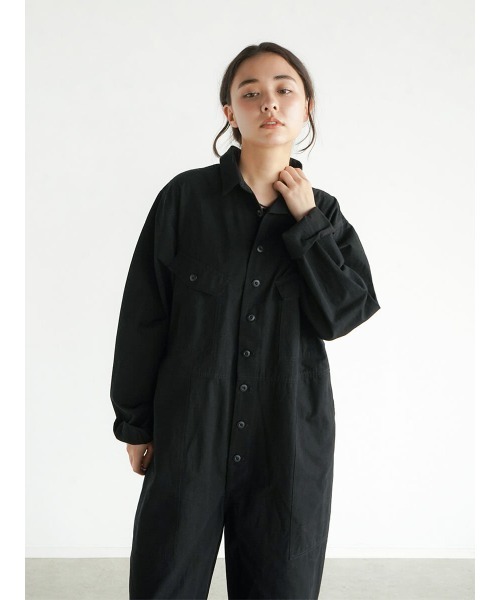 FIKA.(フィーカ)の「Cotton jump suit(つなぎ/オールインワン・レディース・ブラック/グレー系その他3・FREE)」の5枚目の写真