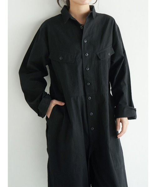 FIKA.(フィーカ)の「Cotton jump suit(つなぎ/オールインワン・レディース・ブラック/グレー系その他3・FREE)」の9枚目の写真
