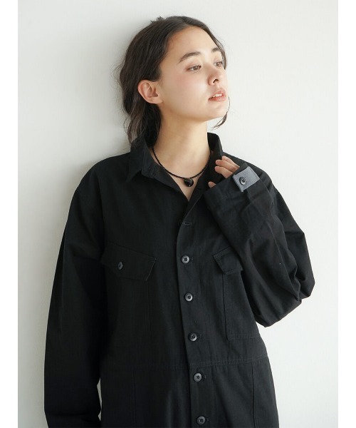 FIKA.(フィーカ)の「Cotton jump suit(つなぎ/オールインワン・レディース・ブラック/グレー系その他3・FREE)」の4枚目の写真