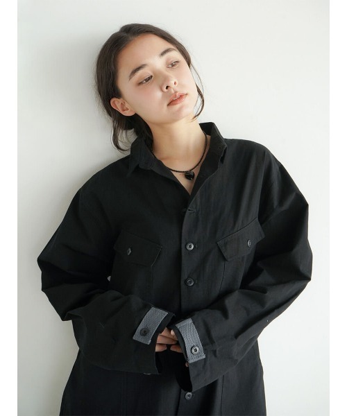 FIKA.(フィーカ)の「Cotton jump suit(つなぎ/オールインワン・レディース・ブラック/グレー系その他3・FREE)」の3枚目の写真