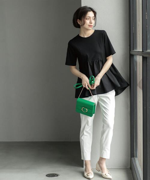 OPAQUE.CLIP（オペークドットクリップ）の「ハイストレッチイージースティックパンツ【洗濯機洗い可】（その他パンツ・レディース・ブラック/ホワイト/ブラック系1/ベージュ・36/38/40/42）」の9枚目の写真