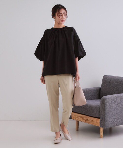 OPAQUE.CLIP（オペークドットクリップ）の「ハイストレッチイージースティックパンツ【洗濯機洗い可】（その他パンツ・レディース・ブラック/ホワイト/ブラック系1/ベージュ・36/38/40/42）」の21枚目の写真