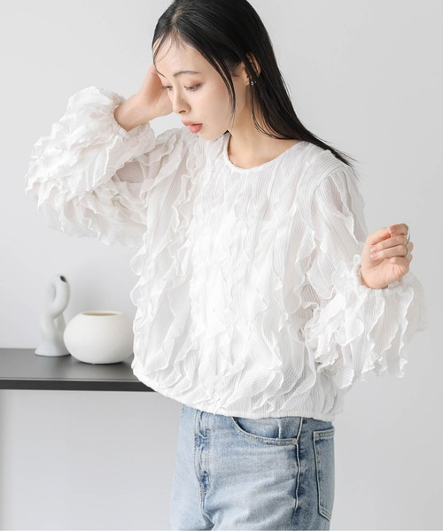セール】シアーフリルトップス（Tシャツ/カットソー）｜AMELY