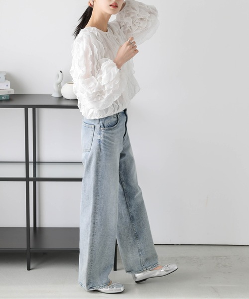 セール】シアーフリルトップス（Tシャツ/カットソー）｜AMELY