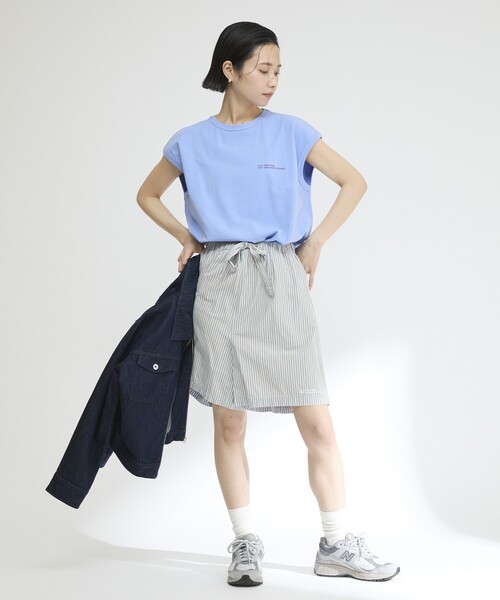 Firsthand（ファーストハンド）の「MA Firsthand/マ ファーストハンド BASIC LOGO FRENCH SLEEVE T / ワンポイント刺繍 ベーシックロゴ フレンチスリーブTシャツ（Tシャツ/カットソー・レディース・ネイビー/レッド/ブラウン/ホワイト/ブルー・FREE）」の21枚目の写真