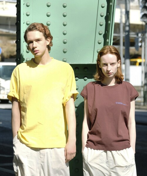 Firsthand（ファーストハンド）の「MA Firsthand/マ ファーストハンド BASIC LOGO FRENCH SLEEVE T / ワンポイント刺繍 ベーシックロゴ フレンチスリーブTシャツ（Tシャツ/カットソー・レディース・ネイビー/レッド/ブラウン/ホワイト/ブルー・FREE）」の7枚目の写真