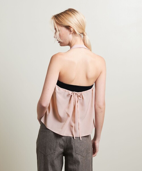 ATTISESSION（アティセッション）の「＜ATTISESSION＞ポリエステル タイ ホルターネック トップス（その他トップス・レディース・ブラック/ライトピンク・FREE）」の3枚目の写真