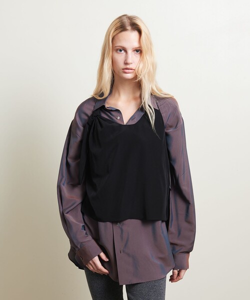 ATTISESSION（アティセッション）の「＜ATTISESSION＞ポリエステル タイ ホルターネック トップス（その他トップス・レディース・ブラック/ライトピンク・FREE）」の5枚目の写真