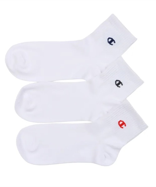 Champion（チャンピオン）の「Champion/チャンピオン ソックス ウィメンズ ハート刺繍 3足組 クォーターレングス ノンパイル CWSCB201（ソックス/靴下・レディース・ブラック/ホワイト・S）」の10枚目の写真