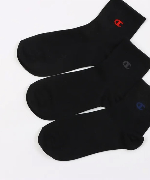 Champion（チャンピオン）の「Champion/チャンピオン ソックス ウィメンズ ハート刺繍 3足組 クォーターレングス ノンパイル CWSCB201（ソックス/靴下・レディース・ブラック/ホワイト・S）」の7枚目の写真