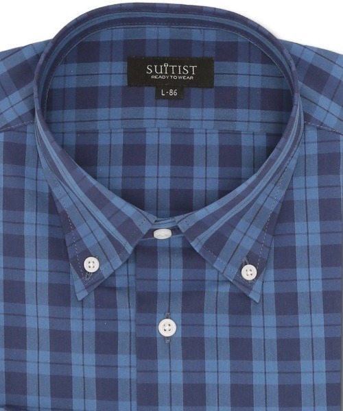 SUITIST(スーティスト)の「ワイシャツ メンズ 形態安定 吸水速乾 クールマックス 綿混 ボタンダウン 長袖 ビジネス ドレス スタンダードフィット(ビジネスシャツ・メンズ・ブルー・首回り41cm-裄丈82cm/首回り41cm-裄丈86cm/首回り37cm-裄丈80cm/首回り39cm-裄丈80cm/首回り39cm-裄丈84cm/首回り43cm-裄丈82cm/首回り43cm-裄丈86cm/首回り45cm-裄丈86cm)」の6枚目の写真