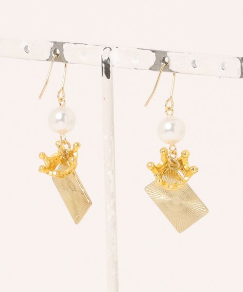 tone(トーン)の「【MUURABBTI】クラウントランプピアス(MA)(ピアス(両耳用)・レディース・ゴールド・FREE)」の2枚目の写真