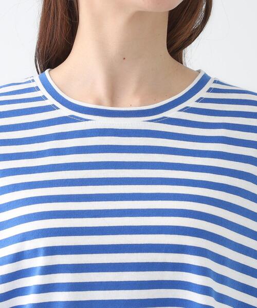 Cutie Blonde（キューティーブロンド）の「【洗える/S-LL】ハーフスリーブボーダーカットソー（Tシャツ/カットソー・レディース・ブルー系2/ブラック系2・03/02/01/04）」の14枚目の写真
