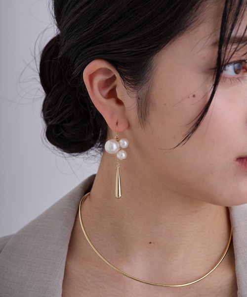 CALIN STANDARD(カリンスタンダード)の「◆◆金属アレルギー対応◆◆〈ecru〉パールスウィングドロップピアス(ピアス(両耳用)・レディース・ゴールド・FREE)」の7枚目の写真