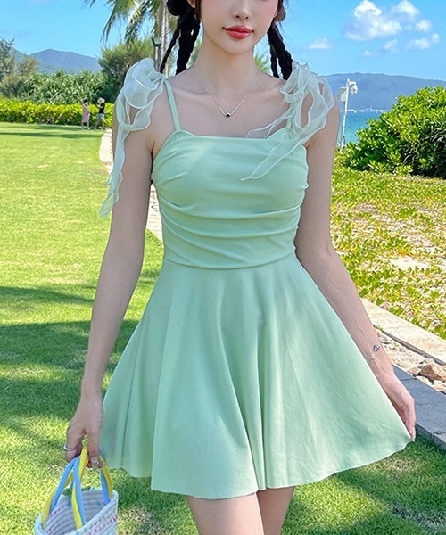 新品アンソロポロジーワンピース水着ヴィンテージフローラルXS,S フリルワンピース水着 9M 【San-ai Resort（サンアイリゾート