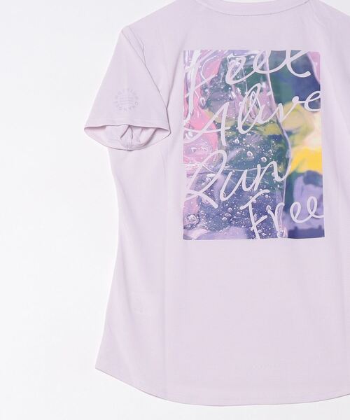 TIGORA(ティゴラ)の「ティゴラ TIGORA ランニング レディース半袖Tシャツ バックプリントグラフィック(Tシャツ/カットソー・レディース・ピンク・S/M/L/XL)」の3枚目の写真