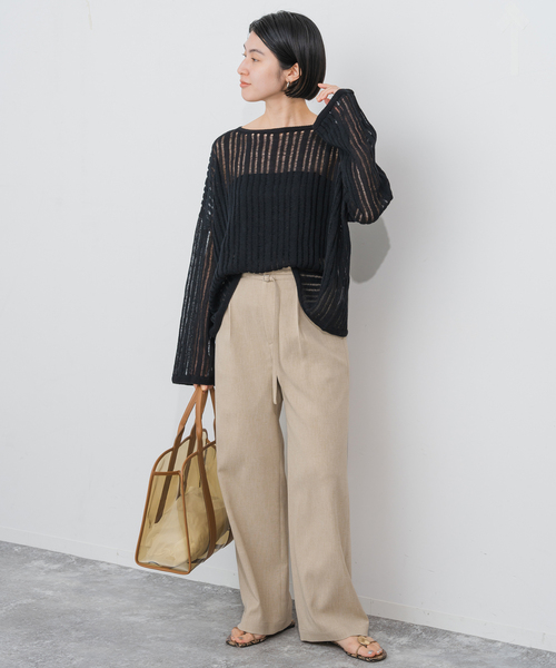 Spick & Span(スピックアンドスパン)の「手洗い可 / ギマコットン透かし編みルーズニット(ニット/セーター・レディース・ブラック/ブルー系その他・FREE)」の6枚目の写真