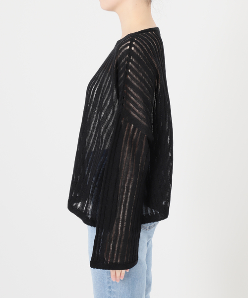 Spick & Span(スピックアンドスパン)の「手洗い可 / ギマコットン透かし編みルーズニット(ニット/セーター・レディース・ブラック/ブルー系その他・FREE)」の17枚目の写真