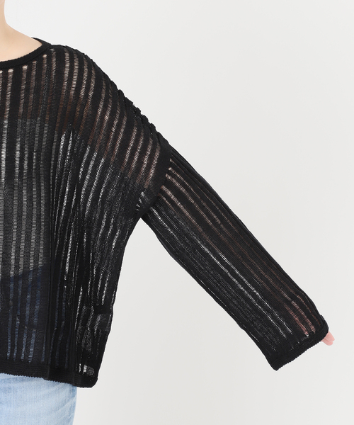 Spick & Span(スピックアンドスパン)の「手洗い可 / ギマコットン透かし編みルーズニット(ニット/セーター・レディース・ブラック/ブルー系その他・FREE)」の13枚目の写真