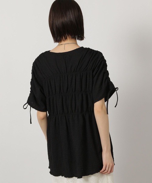 LAKOLE（ラコレ）の「カットジャガードシャーリングT / 327680（Tシャツ/カットソー・レディース・アイボリー/ブラック・FREE）」の7枚目の写真