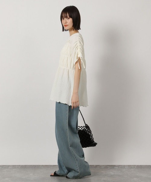 LAKOLE（ラコレ）の「カットジャガードシャーリングT / 327680（Tシャツ/カットソー・レディース・アイボリー/ブラック・FREE）」の9枚目の写真