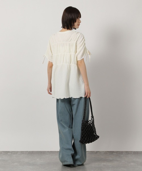 LAKOLE（ラコレ）の「カットジャガードシャーリングT / 327680（Tシャツ/カットソー・レディース・アイボリー/ブラック・FREE）」の10枚目の写真