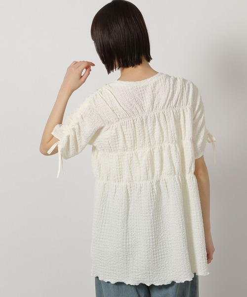 LAKOLE（ラコレ）の「カットジャガードシャーリングT / 327680（Tシャツ/カットソー・レディース・アイボリー/ブラック・FREE）」の12枚目の写真