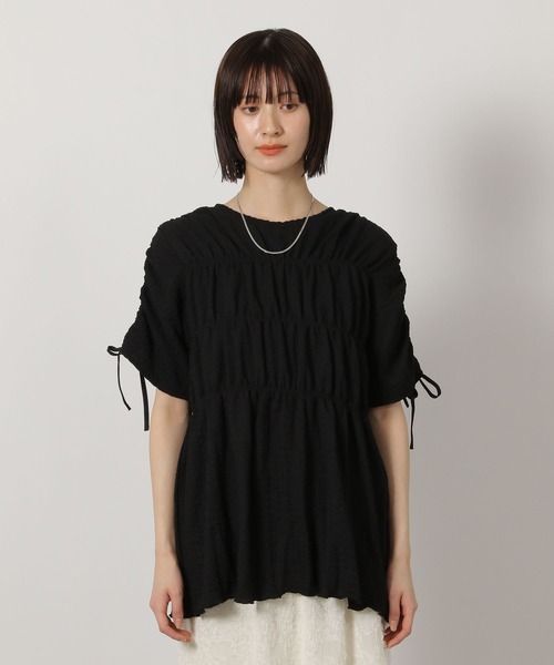 LAKOLE（ラコレ）の「カットジャガードシャーリングT / 327680（Tシャツ/カットソー・レディース・アイボリー/ブラック・FREE）」の13枚目の写真