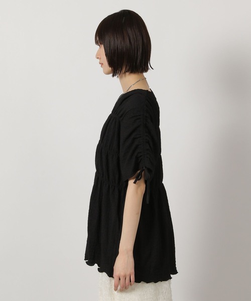 LAKOLE（ラコレ）の「カットジャガードシャーリングT / 327680（Tシャツ/カットソー・レディース・アイボリー/ブラック・FREE）」の14枚目の写真