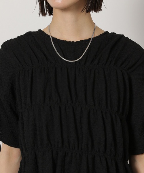 LAKOLE（ラコレ）の「カットジャガードシャーリングT / 327680（Tシャツ/カットソー・レディース・アイボリー/ブラック・FREE）」の17枚目の写真