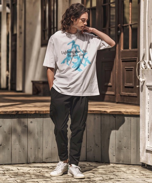 mp13584- パッカリングナイロンテーパードパンツ（その他パンツ